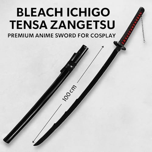 Ichigo Kurosaki Tensa Zangetsu Katana – 100CM Wooden Anime Sword Replica from Bleach