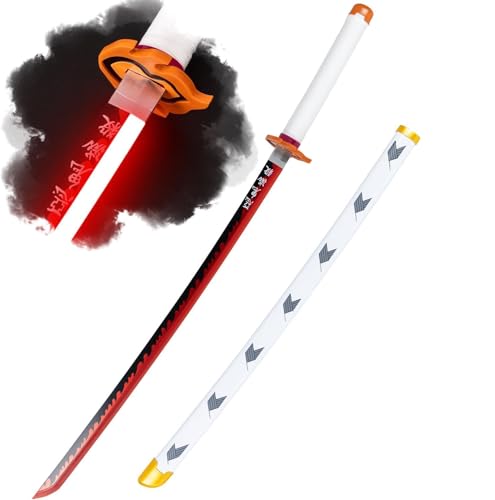 Kyojuro Rengoku Neon Katana Replica – 100CM Demon Slayer LED Sword (USB Type-C Rechargeable)