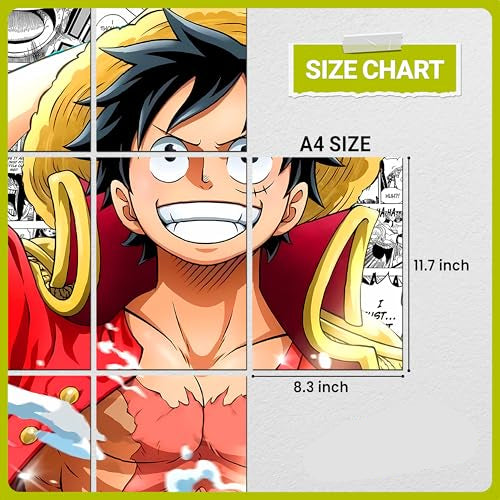 One Piece Luffy Anime Wall Poster Set of 15 | High-Quality Manga Art Prints (A4 Size, 350 GSM)