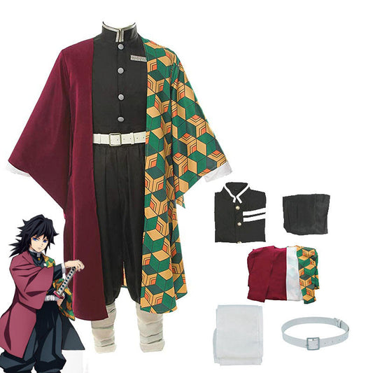 Tomioka Giyuu Cosplay Costume | Demon Slayer Water Hashira Uniform & Haori | Kimetsu No Yaiba Out