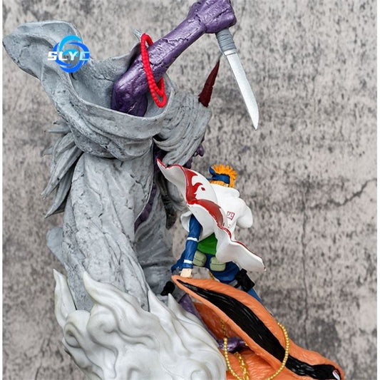 Minato Namikaze 4th Hokage Figure Statue – 24CM PVC Resin Figure with Kurama & Shinigami Figure | COD Avail.