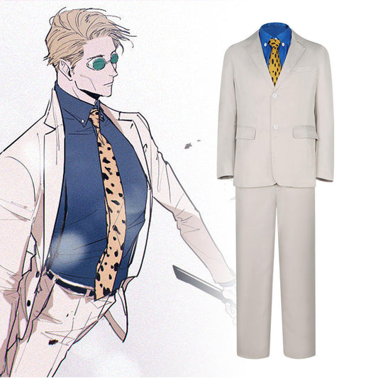 Kento Nanami Cosplay Costume | Jujutsu Kaisen Anime Outfit | Suit with Tie & Glasses