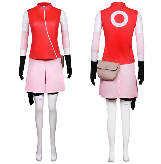 Sakura Haruno Cosplay Costume | Naruto Anime Outfit | Shippuden / Baruto Cosplay Dress