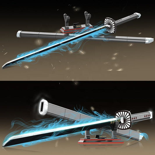 Demon Slayer Nichirin Katana (Tanjirou) – 100cm DIY Sword Replica | 759pcs Japanese Building Block Kit