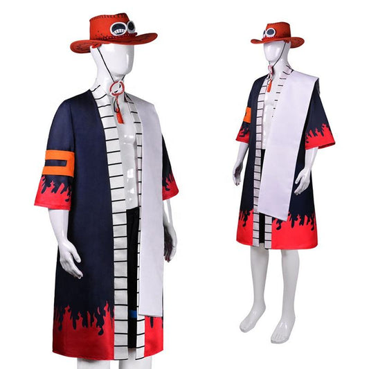 Portgas D. Ace Cosplay Costume | One Piece Flame Kimono Outfit | Complete Anime Cosplay Dress