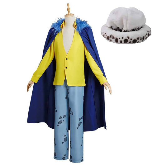 Trafalgar D. Water Law Cosplay Costume | One Piece Outfit with Hoodie & Hat | Anime Cosplay Dress