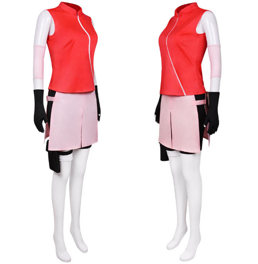 Sakura Haruno Cosplay Costume | Naruto Anime Outfit | Shippuden / Baruto Cosplay Dress