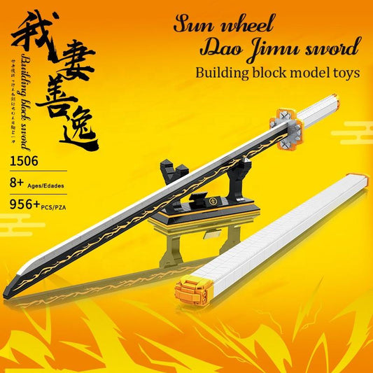 Zenitsu Nichirin Sword – 100cm Demon Slayer Katana | 956 pcs DIY Building Block Anime Collectible