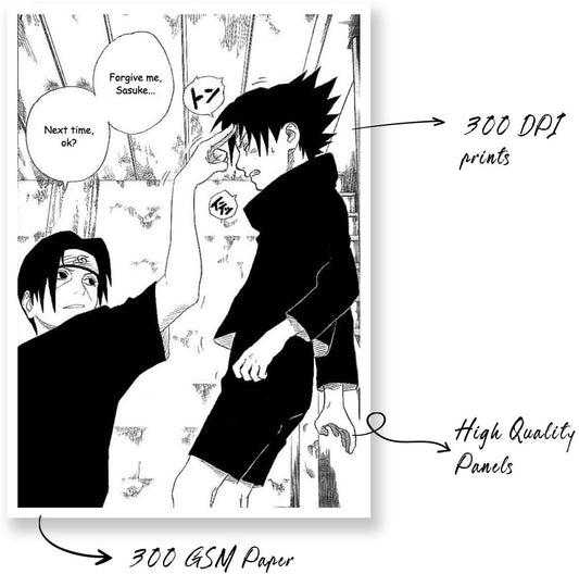 Itachi Uchiha Manga Panel Poster Pack of 12 | ThePosterMart Anime Wall Art | A4 Size