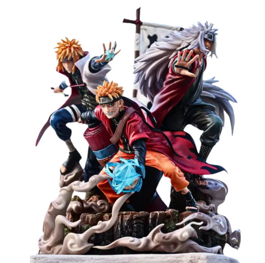 Premium Naruto Statue –Naruto , Minato & Jiraiya Anime Figure Model Toy 41CM