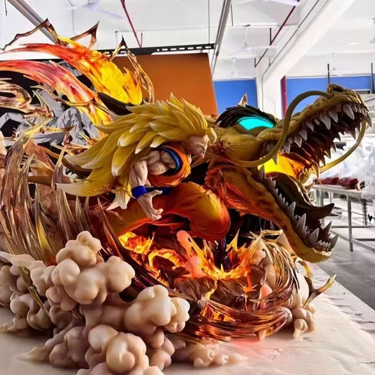 DBZ Son Goku Dragon Fist Figure – Super Saiyan 3 Anime Statue Model