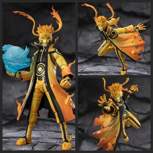 Naruto Uzumaki Sage Mode Figure – 16CM Movable PVC Collectible with 4 Faces, 10+ Hand Signs & 2 Rasengan