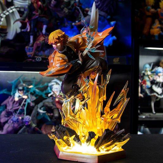 Zenitsu Agatsuma Demon Slayer Statue – 35CM PVC Collectible Anime Model with Red Eye Glow