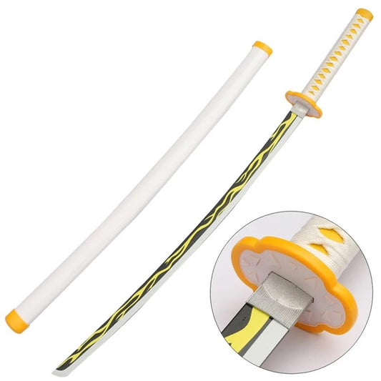 Zenitsu Agatsuma Katana Replica – 104CM Demon Slayer Wooden Nichirin Sword