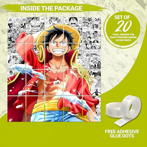 One Piece Luffy Anime Wall Poster Set of 15 | High-Quality Manga Art Prints (A4 Size, 350 GSM)
