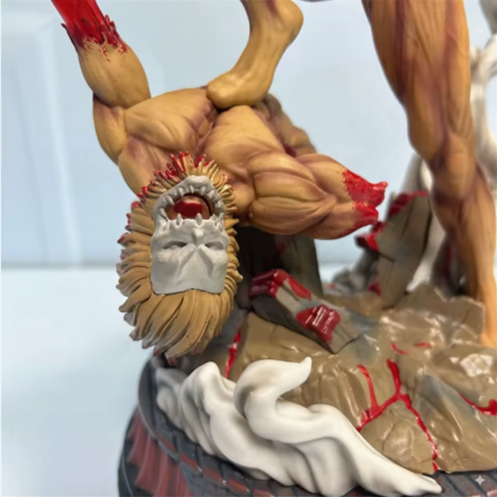 Premium Attack on Titan Statue – Eren Yeager 29CM Attack Titan vs Jaw Titan PVC