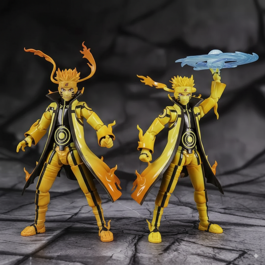 Naruto Uzumaki Sage Mode Figure – 16CM Movable PVC Collectible with 4 Faces, 10+ Hand Signs & 2 Rasengan