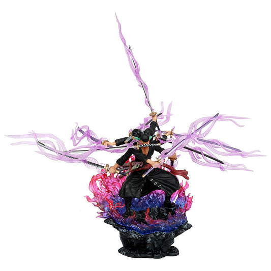 One Pieces Anime Figure Roronoa Zoro Gk Three Heads and Six Arms Nine Katana Flow Ashura PVC Action Figurine Model Toys