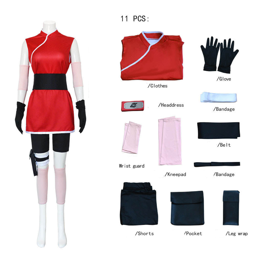 Sakura Haruno Cosplay Costume | Naruto Anime Outfit | Shippuden / Baruto Cosplay Dress