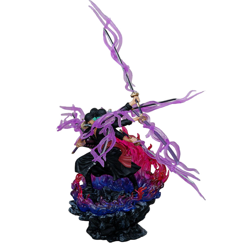 One Pieces Anime Figure Roronoa Zoro Gk Three Heads and Six Arms Nine Katana Flow Ashura PVC Action Figurine Model Toys