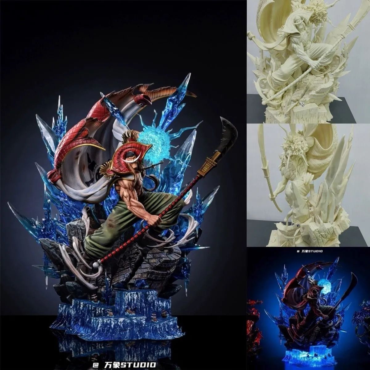 Edward Newgate Whitebeard 40CM High-Detail Statue with Dynamic Energy Effect Base