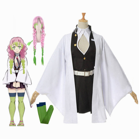 Mitsuri Kanroji Cosplay Costume | Demon Slayer Love Hashira Kimono Outfit | Kimetsu No Yaiba Cosplay Dress