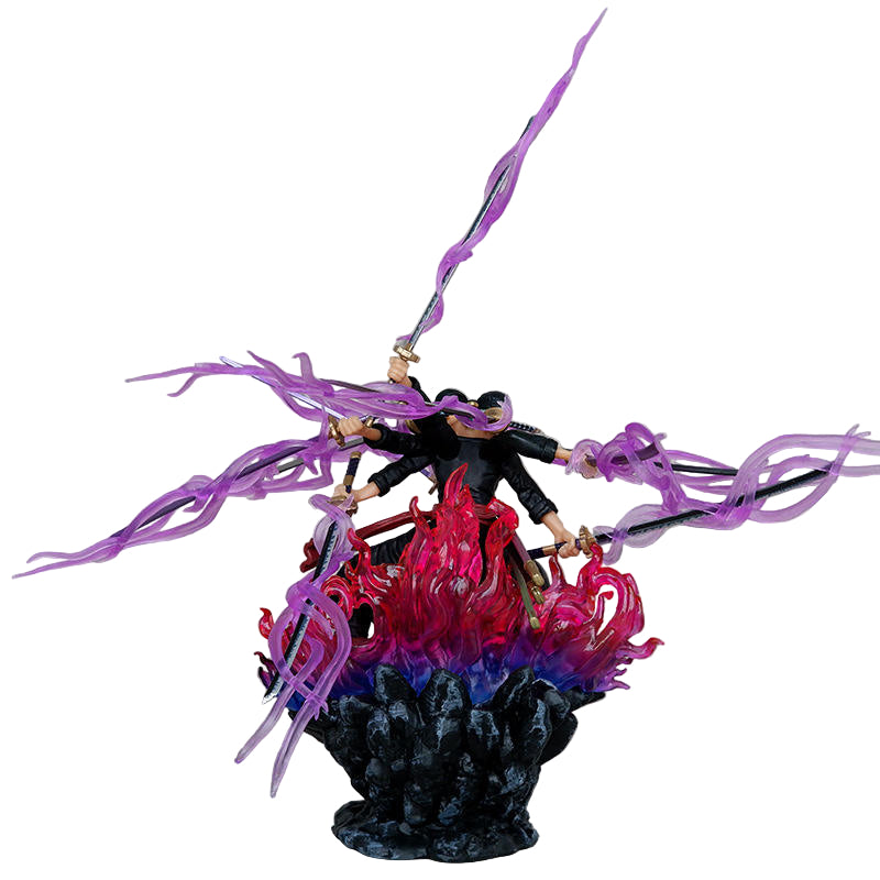 One Pieces Anime Figure Roronoa Zoro Gk Three Heads and Six Arms Nine Katana Flow Ashura PVC Action Figurine Model Toys
