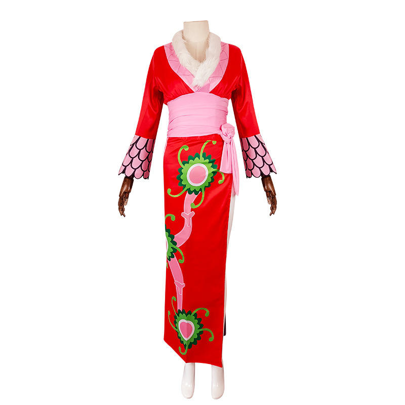 Boa Hancock Cosplay Costume | One Piece Red Cheongsam Dress | Anime Cosplay Outfit