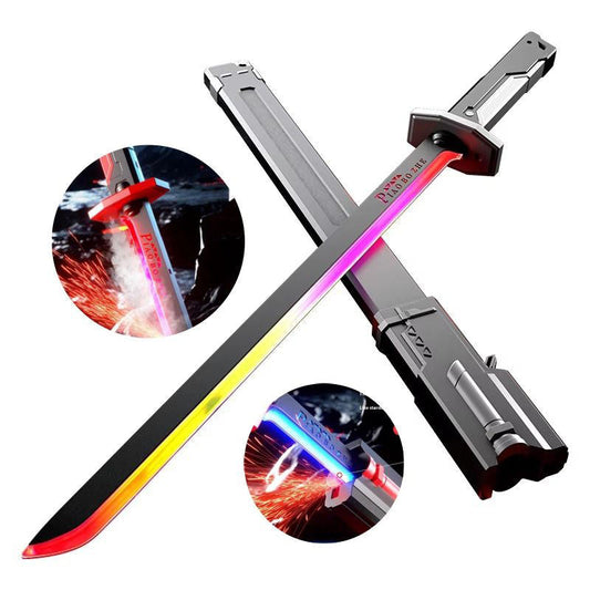 Plasma Dozer LED Sword 80CM – RGB Glowing Blade with Lights, Sound Effects, Mist & Spark Features