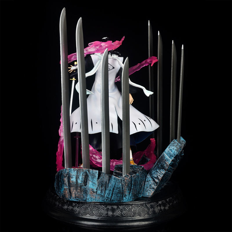 Original Bleach Byakuya Figure – 32.5CM Collectible Anime Statue Surrounded by Senbonzakura Blades