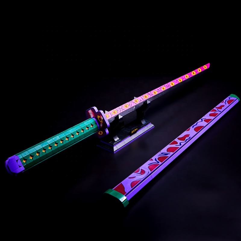 DIY Demon Slayer Kokushibō Katana – 789pcs Building Block Sword | 100cm Anime Nichirin Blade Model