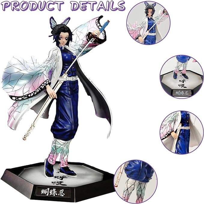 Demon Slayer Shinobu Kocho Statue – 30CM PVC Anime Figure in Calm Attack Pose Collectible