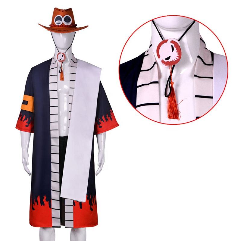 Portgas D. Ace Cosplay Costume | One Piece Flame Kimono Outfit | Complete Anime Cosplay Dress