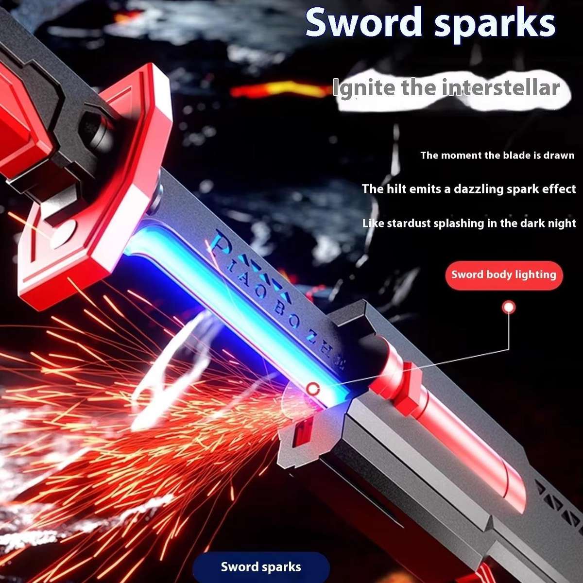 Plasma Dozer LED Sword 80CM – RGB Glowing Blade with Lights, Sound Effects, Mist & Spark Features