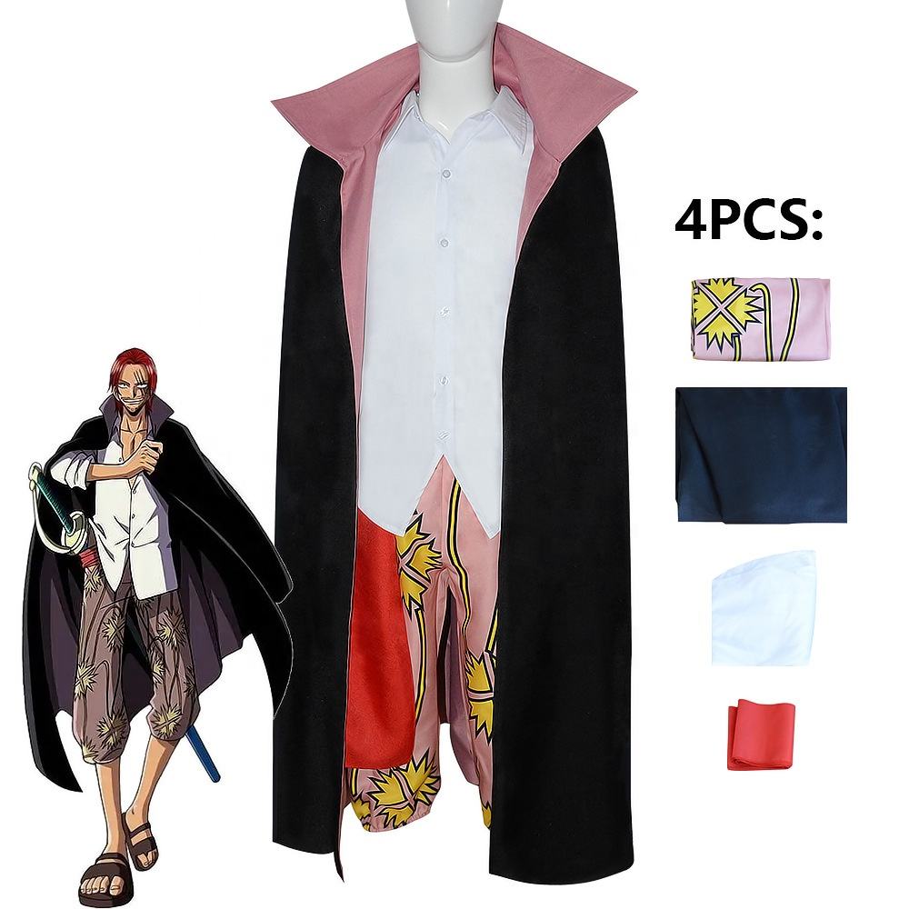 Shanks Cosplay Costume | One Piece Red-Haired Pirate Outfit | Anime Cosplay