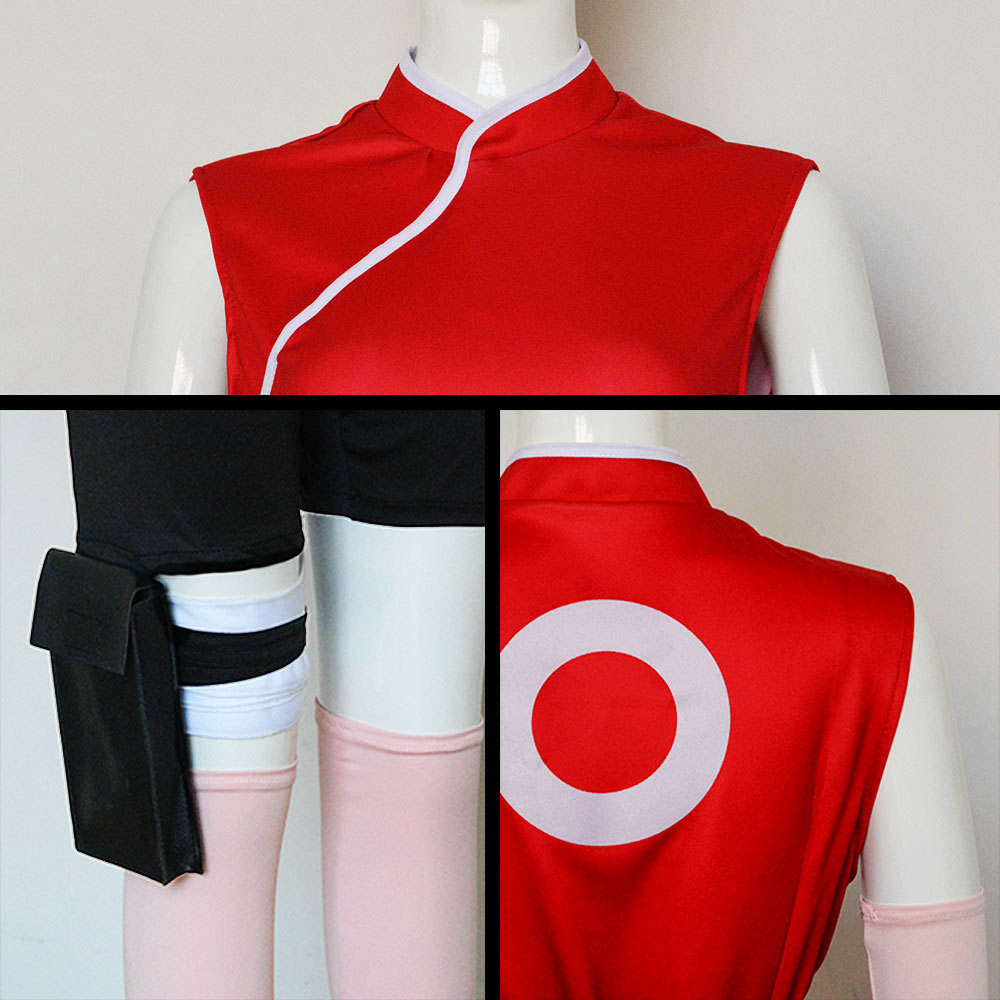 Sakura Haruno Cosplay Costume | Naruto Anime Outfit | Shippuden / Baruto Cosplay Dress