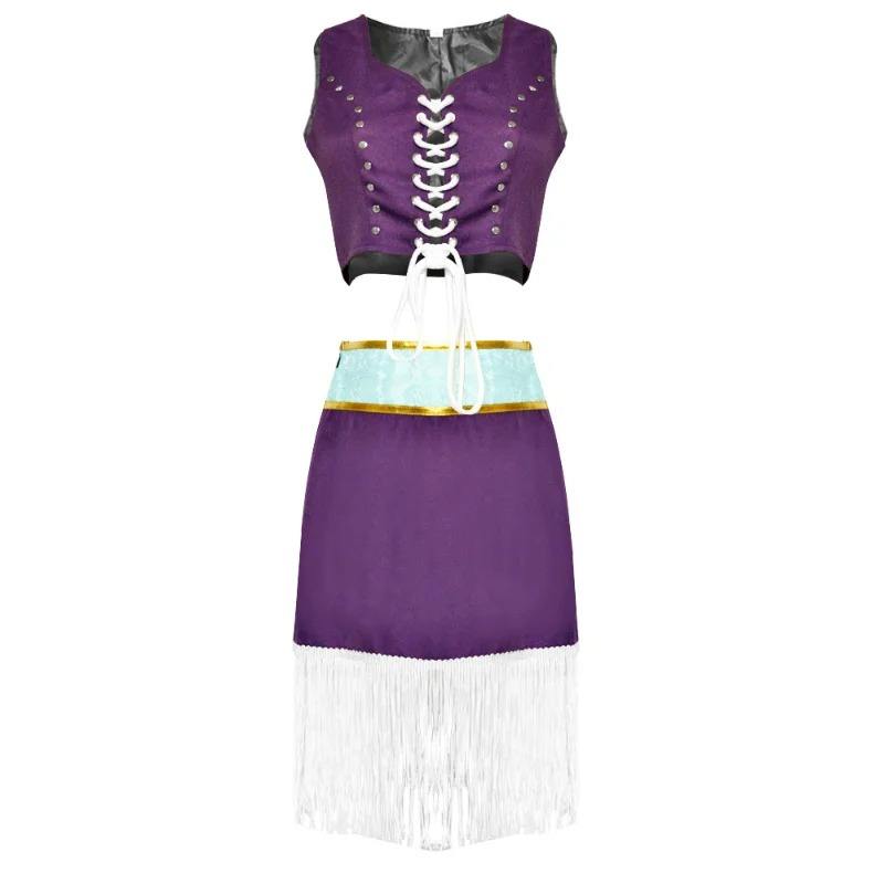 Nico Robin Cosplay Costume | One Piece Purple Dress with White Cloak | Punk Hazard Anime Outfit