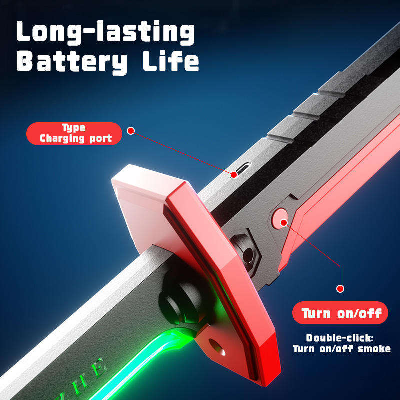 Plasma Dozer LED Sword 80CM – RGB Glowing Blade with Lights, Sound Effects, Mist & Spark Features