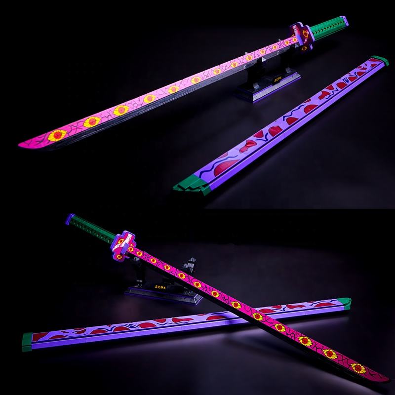 DIY Demon Slayer Kokushibō Katana – 789pcs Building Block Sword | 100cm Anime Nichirin Blade Model