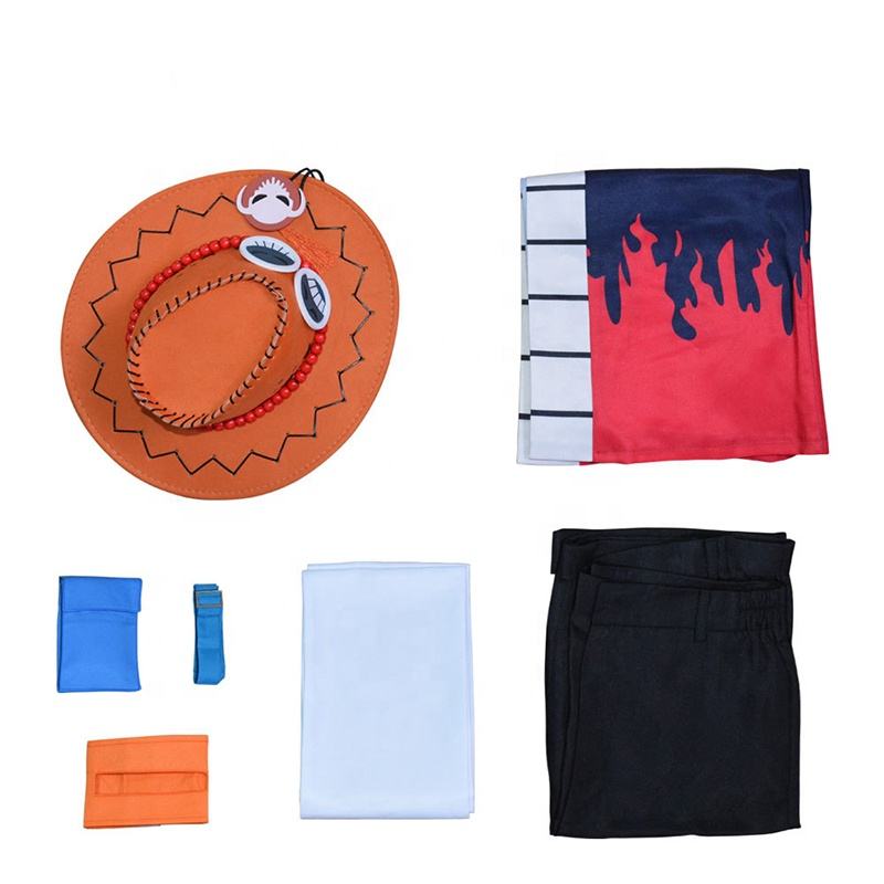 Portgas D. Ace Cosplay Costume | One Piece Flame Kimono Outfit | Complete Anime Cosplay Dress