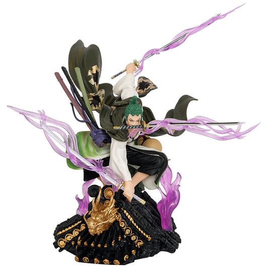Animated character figurine with dynamic pose on a white background
