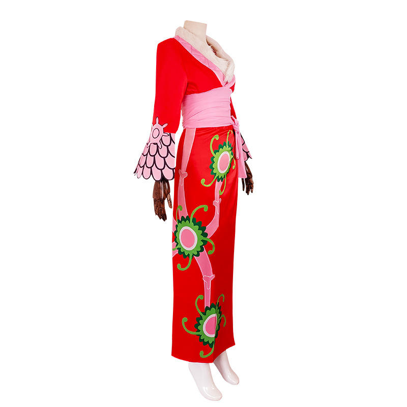 Boa Hancock Cosplay Costume | One Piece Red Cheongsam Dress | Anime Cosplay Outfit