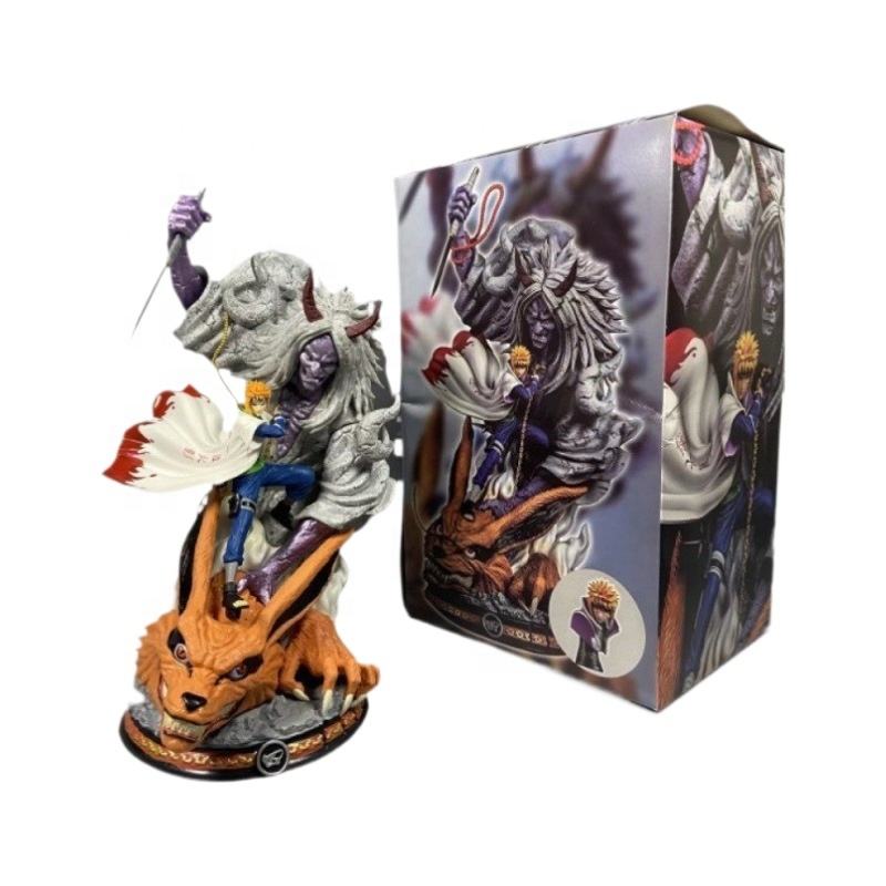 Minato Namikaze 4th Hokage Figure Statue – 24CM PVC Resin Figure with Kurama & Shinigami Figure | COD Avail.
