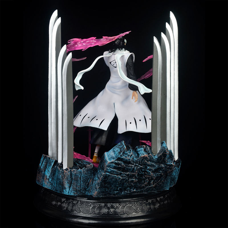 Original Bleach Byakuya Figure – 32.5CM Collectible Anime Statue Surrounded by Senbonzakura Blades