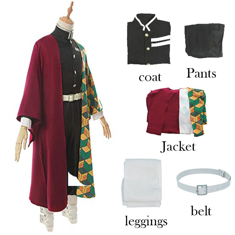 Tomioka Giyuu Cosplay Costume | Demon Slayer Water Hashira Uniform & Haori | Kimetsu No Yaiba Out