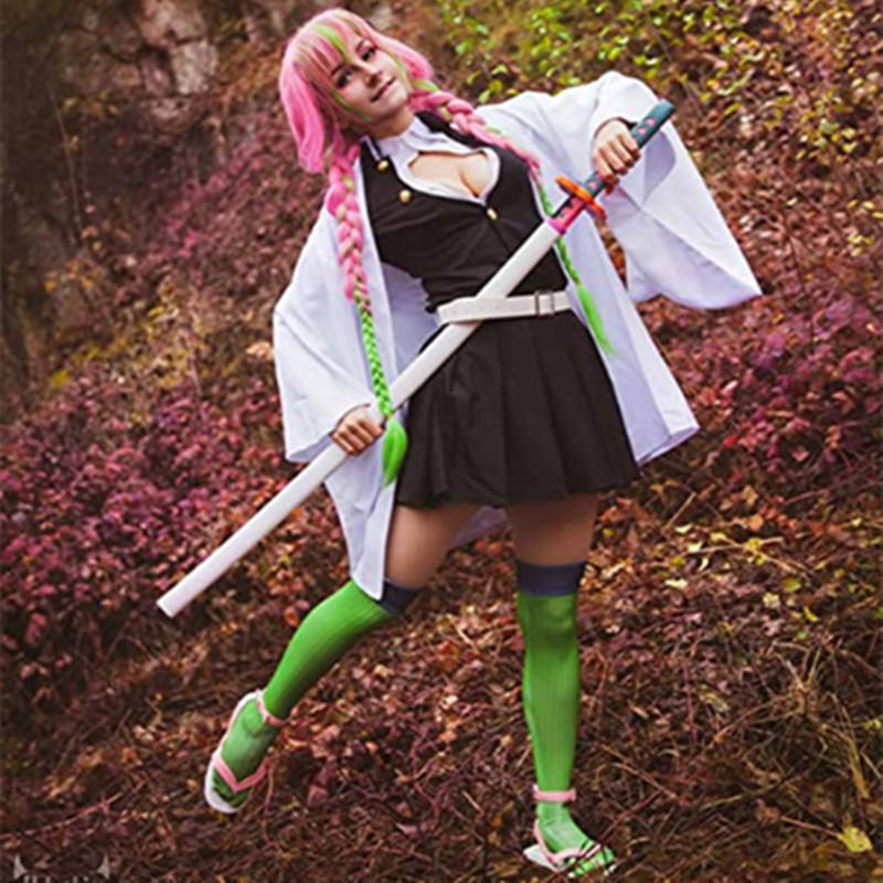 Mitsuri Kanroji Cosplay Costume | Demon Slayer Love Hashira Kimono Outfit | Kimetsu No Yaiba Cosplay Dress