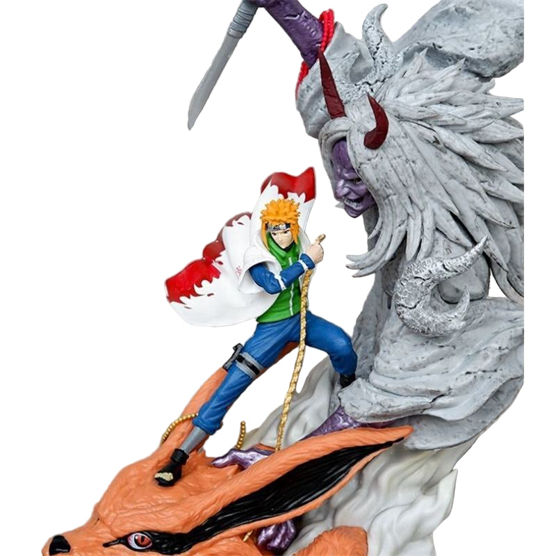 Minato Namikaze 4th Hokage Figure Statue – 24CM PVC Resin Figure with Kurama & Shinigami Figure | COD Avail.
