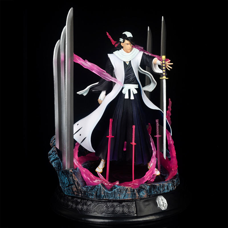 Original Bleach Byakuya Figure – 32.5CM Collectible Anime Statue Surrounded by Senbonzakura Blades