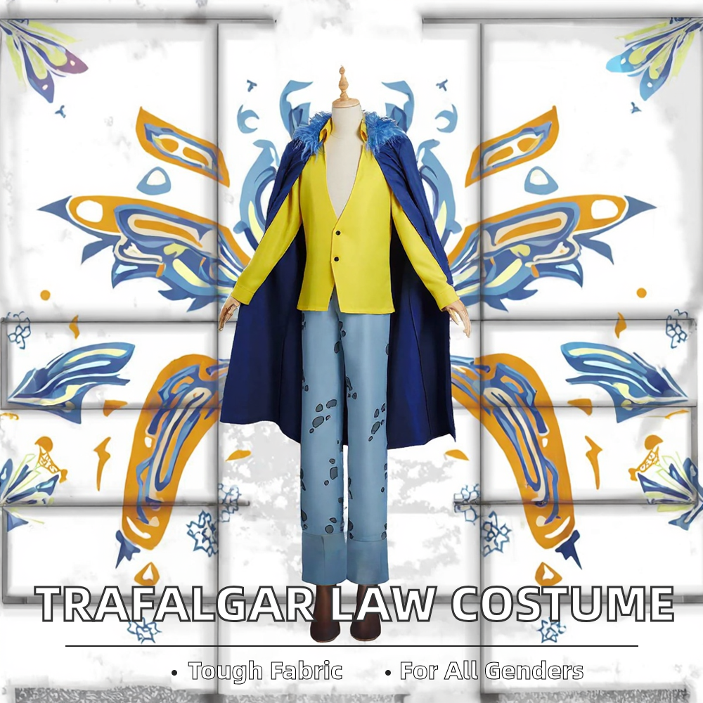 Trafalgar D. Water Law Cosplay Costume | One Piece Outfit with Hoodie & Hat | Anime Cosplay Dress