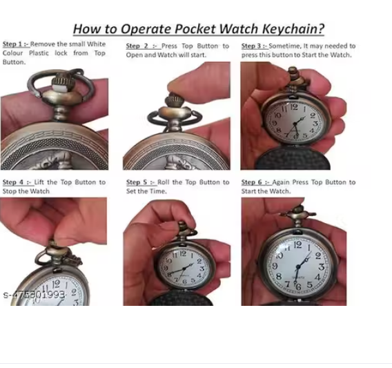 Anime One Piece theme bronze metal pocket watch keychain